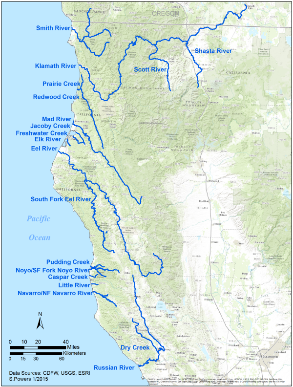 Monitored Rivers North Coast