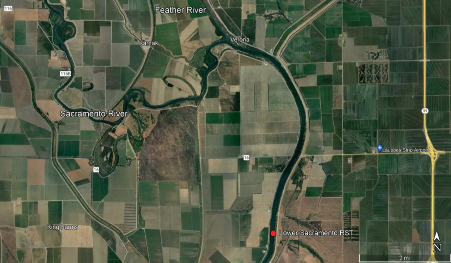 Lower Sacramento River - RST Monitoring Map