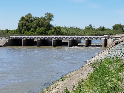 Downstream view of Wallace Weir